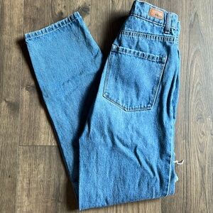 RSQ Baggy Jean Medium Wash Distressed Denim Blue Organic Cotton Size 23